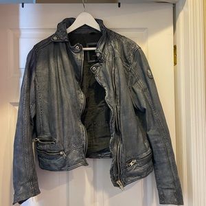 Kemosabe Maurtius Denim Blue Leather Fringe Jacket